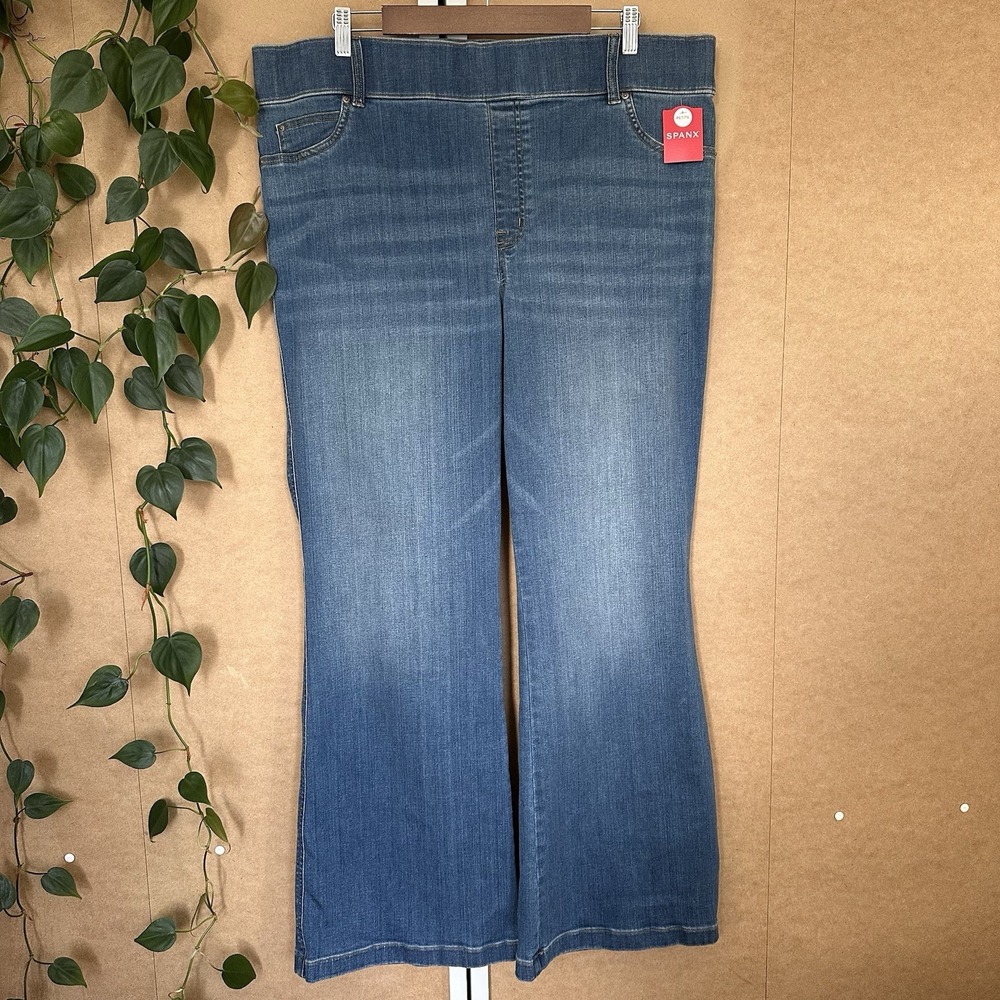 NWT Spanx Flare Jeans Vintage‎ Indigo Plus Size 3X 20456Q Light Blue